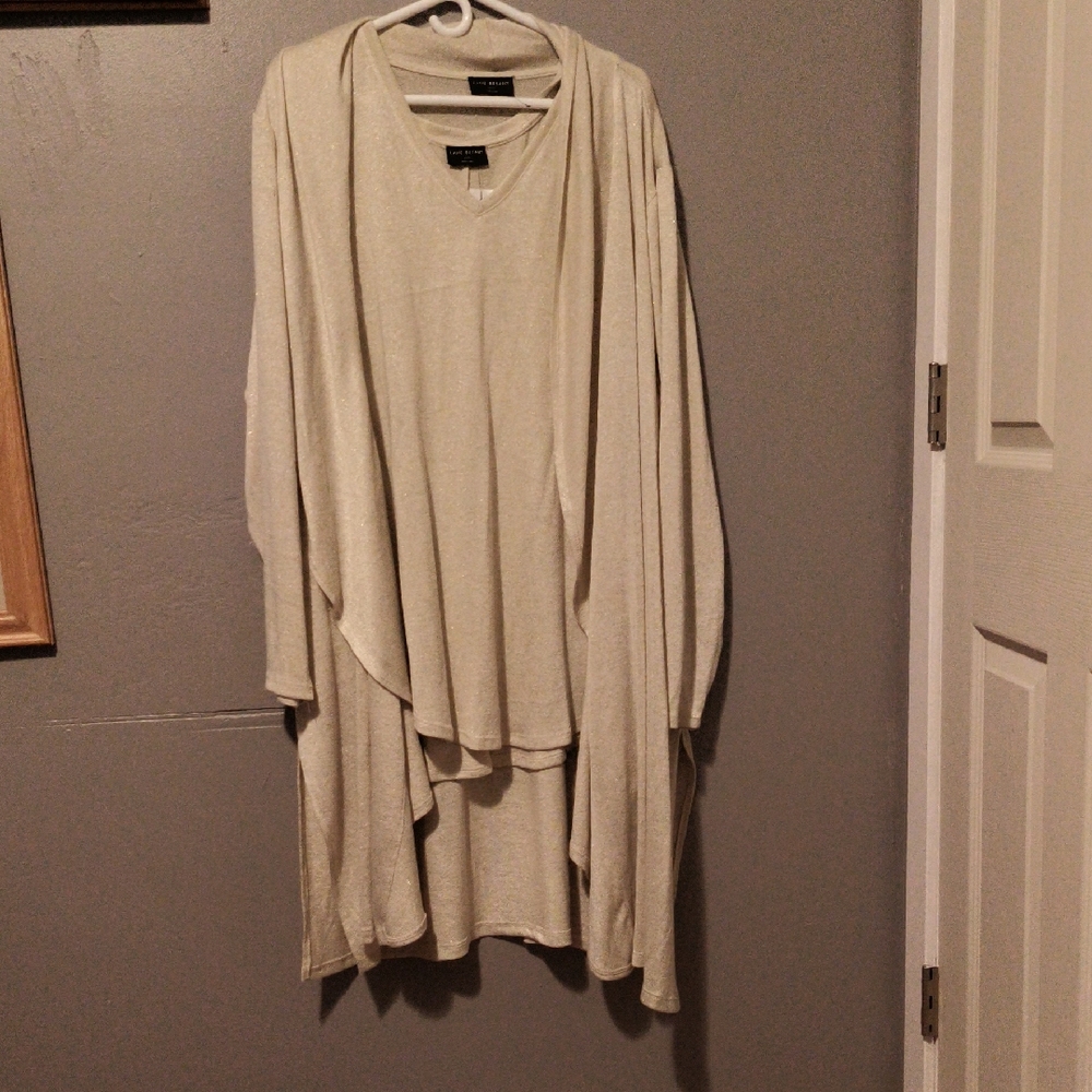 Lane Bryant Cream Poncho Sweater
